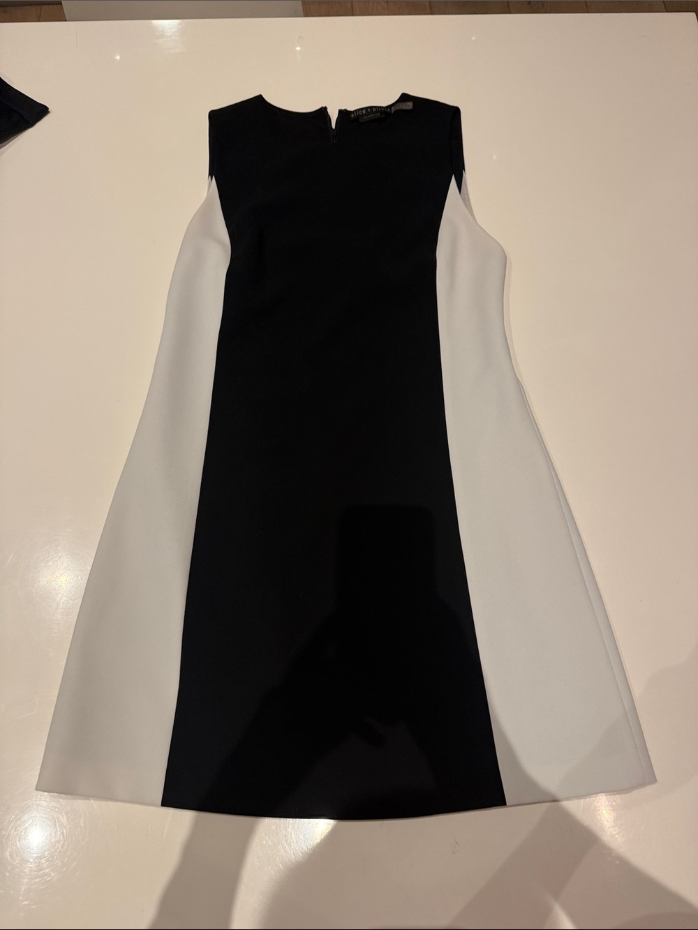 Alice + Olivia Black Dress with White Side Panels A-Line